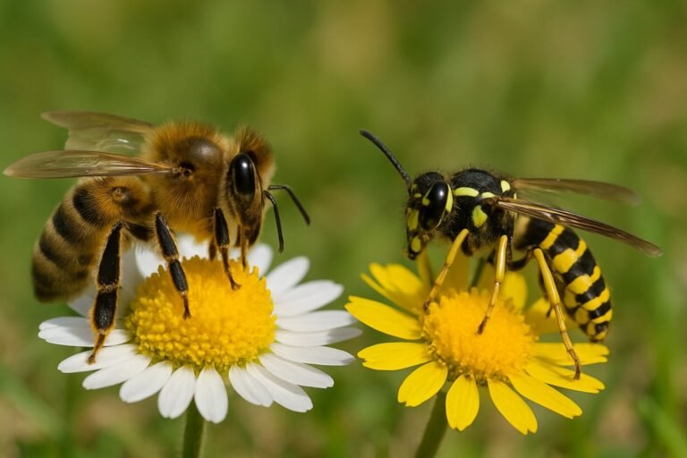 Abeille et guêpe
