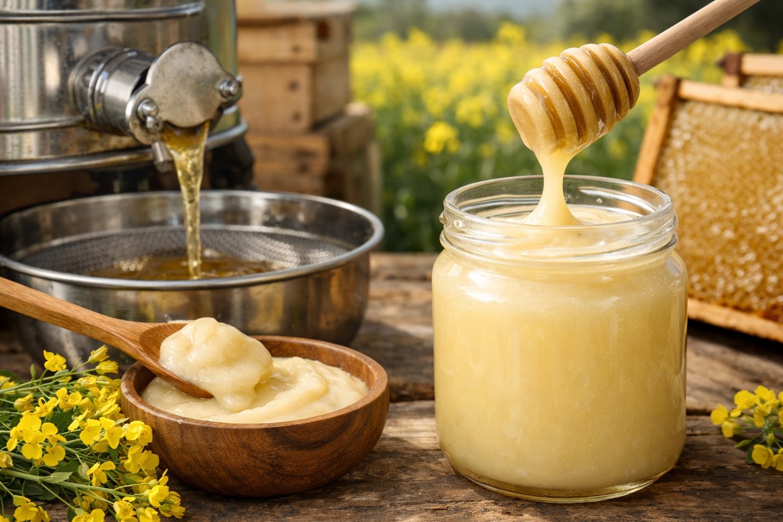 Comment faire du miel de colza crémeux