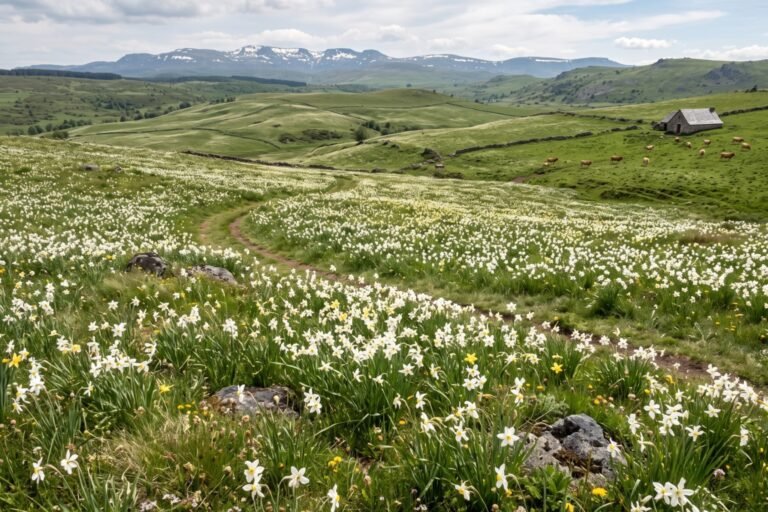 Où voir les narcisses en fleurs en Aubrac